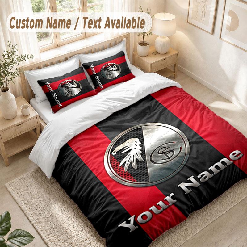 Custom Name Bedding Set 3 PiecesSC Freiburg FC Print Duvet Cover + 2 Pillowcases Soft Bed Decor