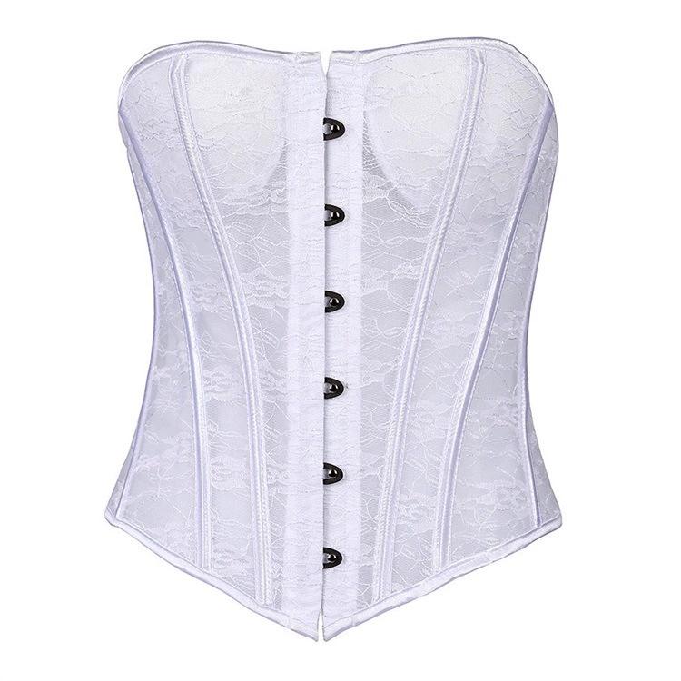 European and American court corsets, tight fitting corsets, semi transparent cups, shapewear, black and white lace, summer breathability