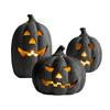 Černá pryskyřičná dýňová lucerna se svíčkou, Strašidelná Halloweenská socha, Podzimní dekorace pro vnitřní i venkovní použití, Veranda