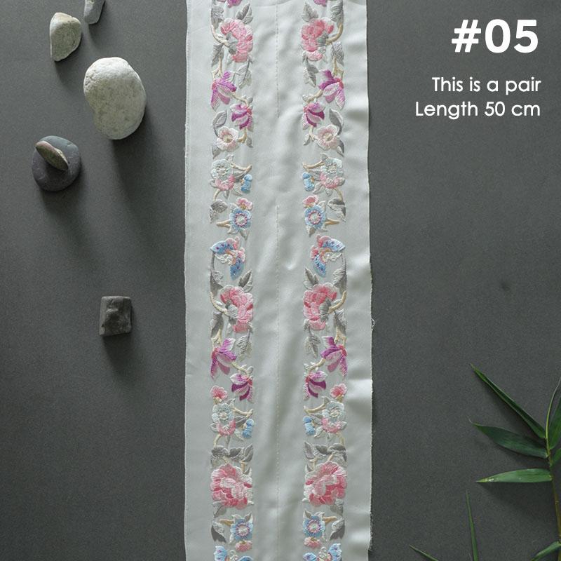 2Pcs 50cm Chinese Embroidery Lace Trim Webbing Ribbon For DIY Hanfu Cheongsam Lapel Collar Sleeve Edge Garment Decor Accessories