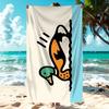 Ein Strandtuch mit Cartoon-Aufdruck einer gelben Ente, weich und saugfähig, leichtes Strandtuch, geeignet für Handwäsche/Maschinenwäsche