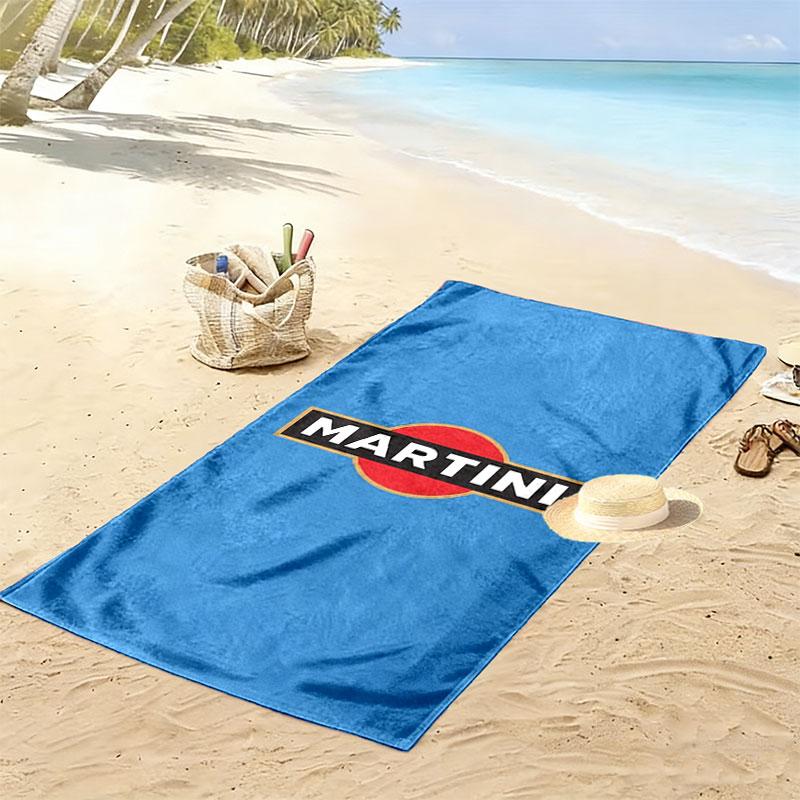 Martini Racing Print Strandtuch, Großes Weiches Schnelltrocknendes Handtuch für Strand Camping Schwimmen