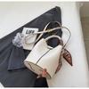 Bucket Bags Women Woven Pattern Handbag Scarves Handheld Messenger Totes Bag