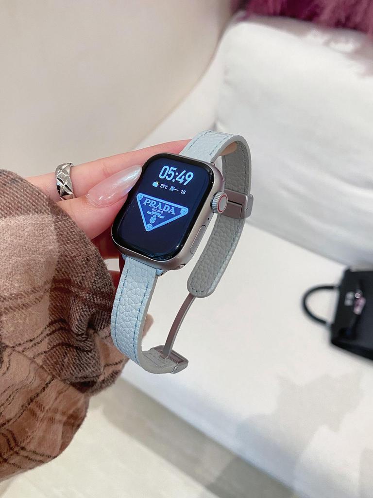 Lychee Grain Magnetic Strap for Apple iWatch, Huawei GT5, and Xiaomi 9 Pro