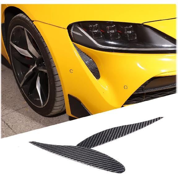 Soft Carbon Fiber Hood Vent Cover Trim Fit for Toyot@ Supra GR A90 A91 MK5 2019-2025, Headlight Side Vent Outlet Cover Trim, Side Air Conditioning
