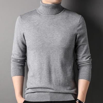 Maglione dolcevita da uomo tinta unita in maglia Moda di mezza età Maglione interno caldo Abbigliamento di base Tendenza Nuovo autunno e inverno
