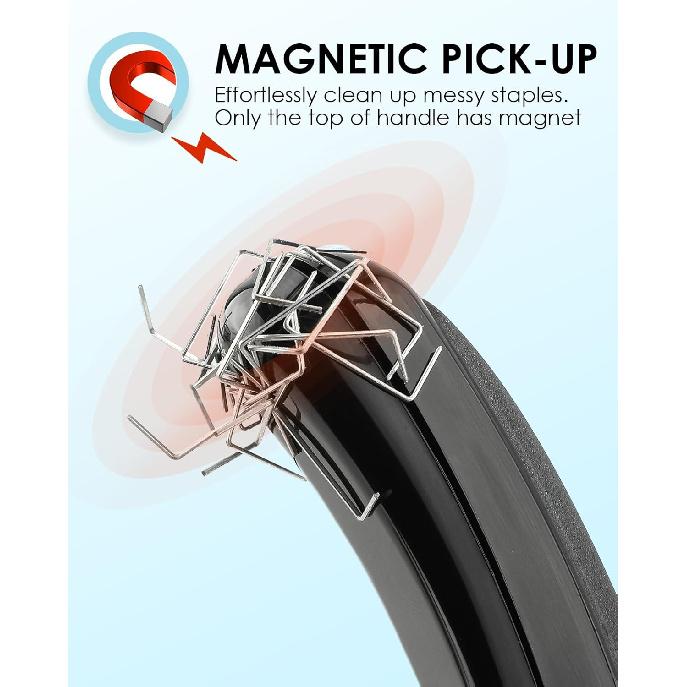 KTRIO Magnetic Staple Remover Tool 4 Pack, Professional Stapler Removers Flat Staple Puller Stick for Classroom, Office, Home, Classic Black