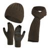 Men's Winter Warm 3-Piece Set Knit Beanie Scarf Touchscreen Gloves Non-Slip One Size 