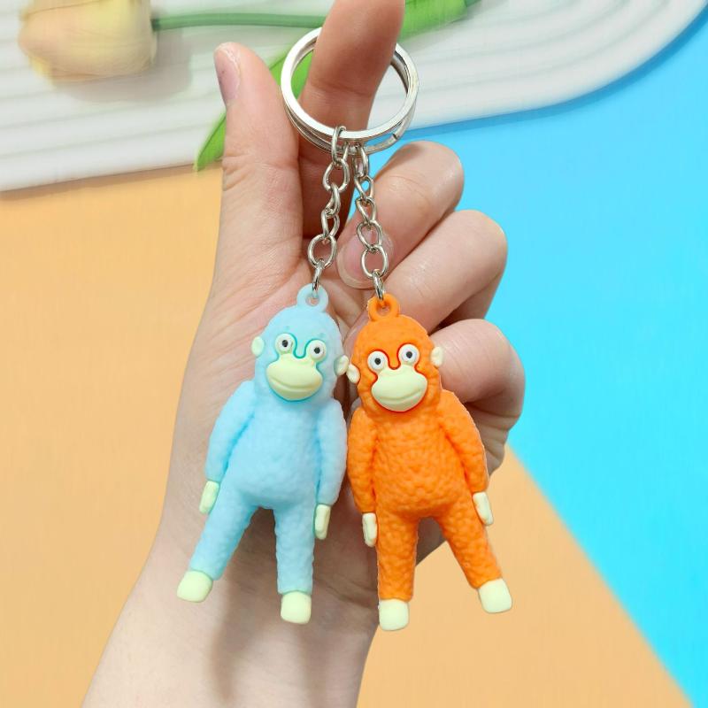 5Pcs Creative Protect Punch The Monkey Keychain Cute Gorilla Decor Hanging Keychain Anime Peripherals Toy Birthday Gifts