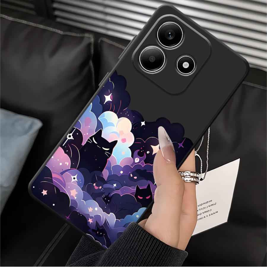 Phone Cover Case for Xiaomi Redmi Note 14 11S 14C A1 A2 A3 12 11 Pro 13 Pro Plus 9 8 7 12C 13C A4 A5 K40 K80 10 12S Black Cat