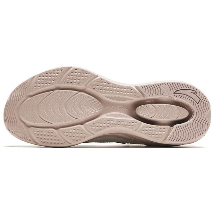 Anta Comfortable Shock Absorption Rebound Low Top Running Shoes Women Sneakers Ivory-White Lotus-Gray 922345575-5