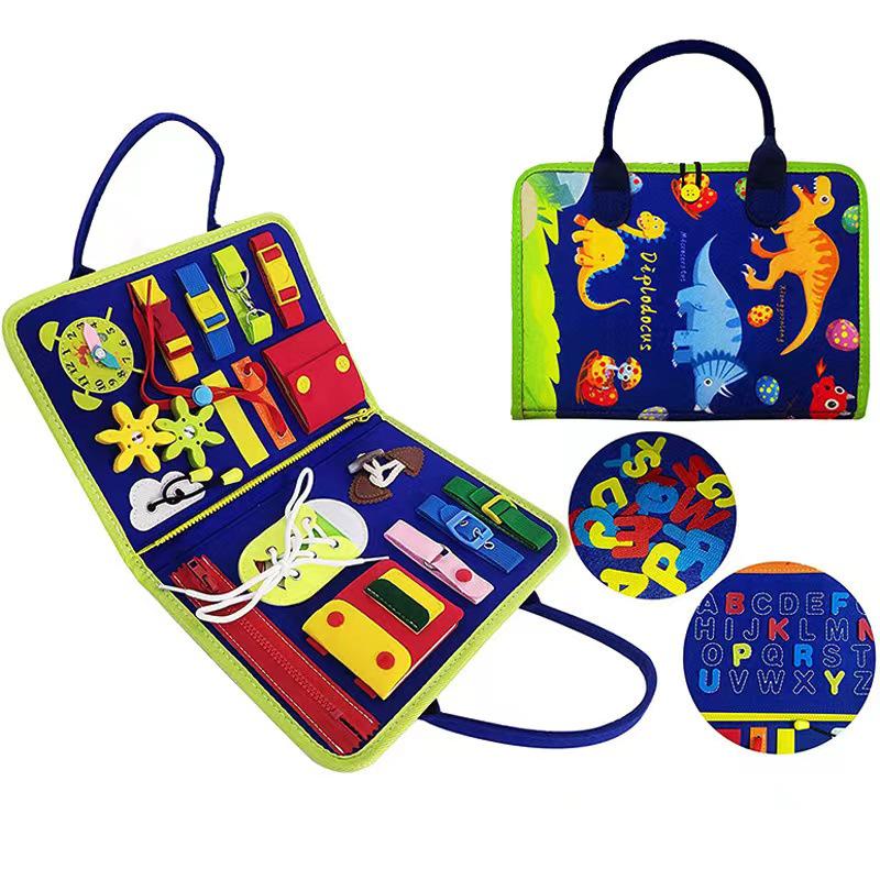 Montessori Early Childhood Educational Felt Learning Board: Teaches Dressing and Shoelace Tying.
