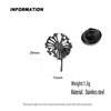 New Dandelion Men's Lapel Pin, Stainless Steel Gold-plated Badge, Punk Style Suit Accessories Black Brooch, Gift for Father