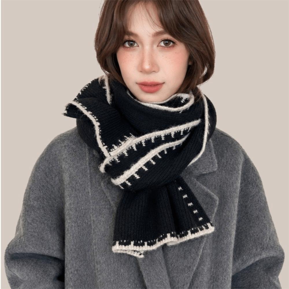 Thicken Knitted Scarfs Large Plush Neckerchief Bandana Winter Scarf Women