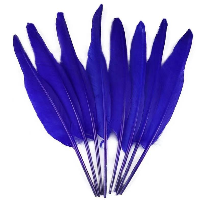Bulk Long Colorful Goose Wing Feathers Pen Ballpoint Pen Metal Pretty Party Wedding Gift Craft Special Events