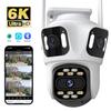 Cameră IP 6K HD Trei ecrane Cameră WiFi externă 4K lentilă duală Urmărire automată Securitate Cameră PTZ Supraveghere video iCsee