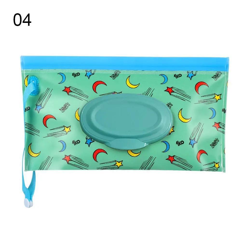 

1PC EVA Portable Snap-Strap Tissue Box Wet Wipes Bag Flip Cover Cosmetic Pouch Outdoor Useful Baby Stroller Accessories