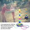 1 Set Pillars 8 Sets Rings Ringtoss Game Toys Parent Child Indoor Interactive Game(Ring Toss )