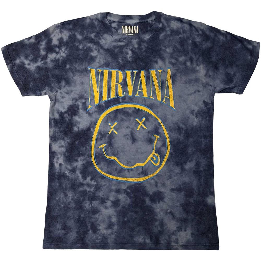 Nirvana Happy Face Blue Stroke Licensed T-shirt Men XXL