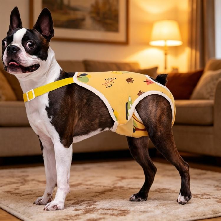Female Dog Diapers with Suspender Washable Reusables Nappies for Small Media Girl Dog In Heat Period Incontinence
