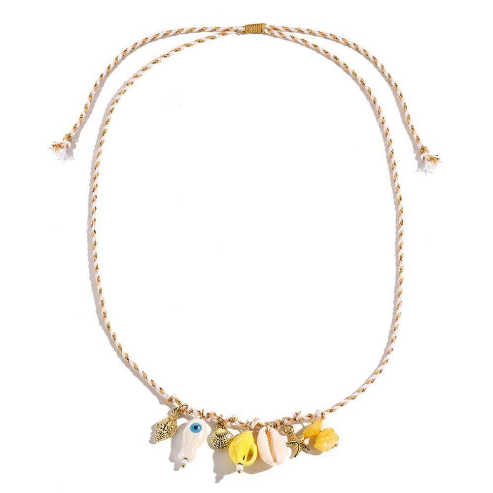 Ornaments Bohemian Shell Beads Necklace Adjustable Shell Starfish Beach Chain Daily