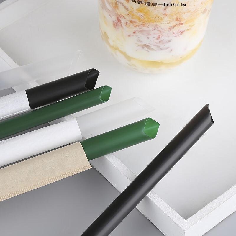 Große, einzeln verpackte Bubble Tea Strohhalme aus Zuckerrohr-Pulp