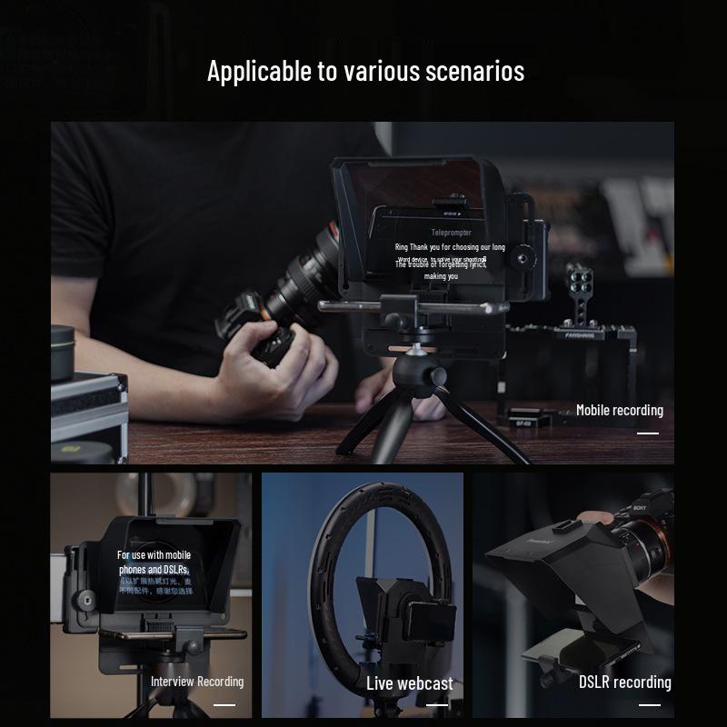 ZhiJie Pronstoor Portable Teleprompter for Mobile Phones & DSLR Cameras