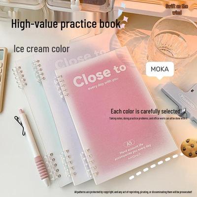 Caderno Minimalista Destacável com Blush Gradiente – Design Forrado de Alto Valor e Livre de Arranhões para Estudantes