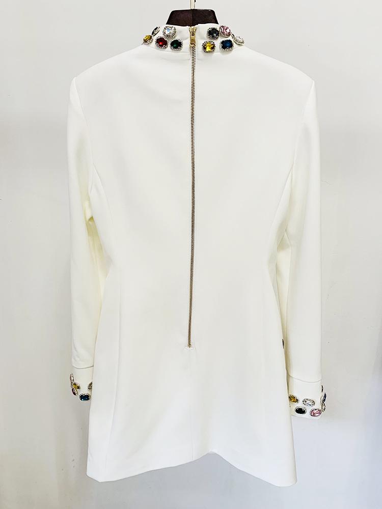 High-End Strass- und Edelstein-Perlen-Langarmkleid - Mode Frühjahr 2026