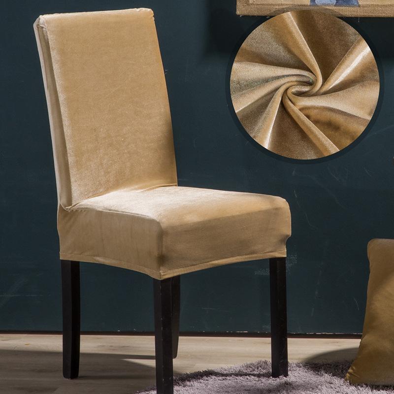 1 Stück Verfügbar Verdickter Elastischer Esszimmerstuhlbezug, Restaurant, Silberfuchs Samt Stuhlbezug, Elastischer Tisch- und Stuhlbezug