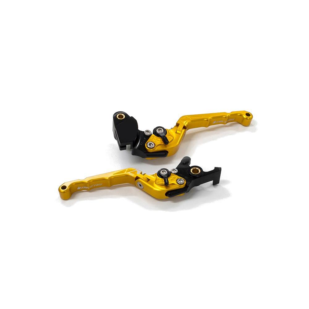 BIKERS Brake and Clutch Levers for Z900 Light Gold ZX-25R, Ninja650, Z650, - Aluminum, Foldable, 6-Position Adjustable, (BK-K0526-LGD)