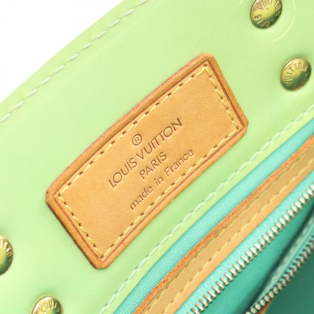 Used LOUIS VUITTON Lead PM Monogram Vernis Peppermint Handbag M91307 Leather Green Used Women