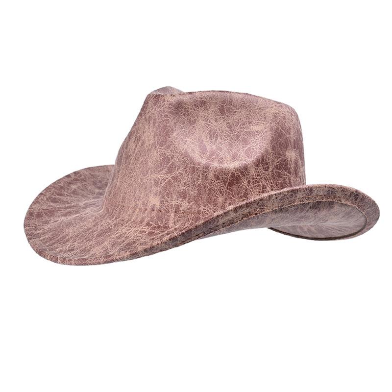 Retro Texture Design Western Cowboy Hats for Men Roll-up Wide Brim Outdoor Gentleman Jazz Caps Panama Hats