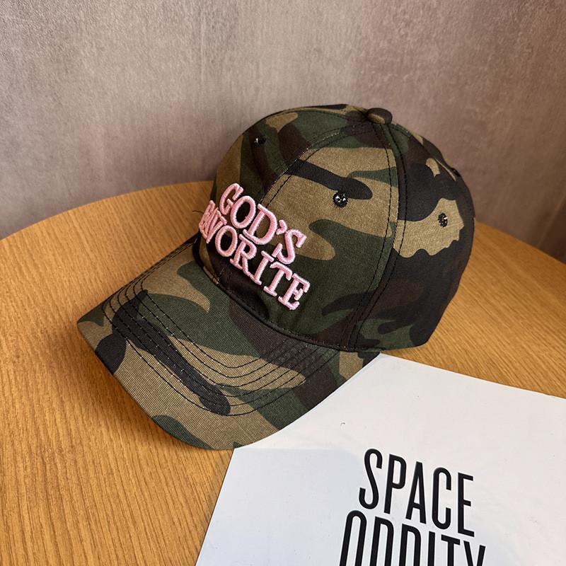 Камуфляжная вышитая бейсболка для женщин с широкими полями для защиты от солнца армия зеленый