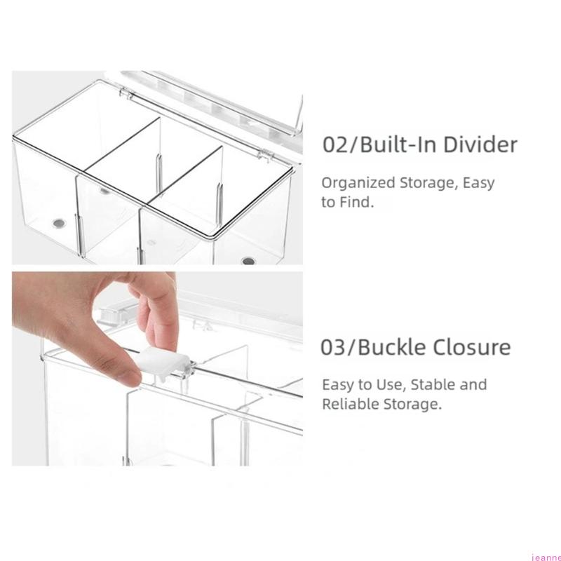 Transparents Medicine Storage Container With Convenient Handle Durability Office Desk for Home And Office Use