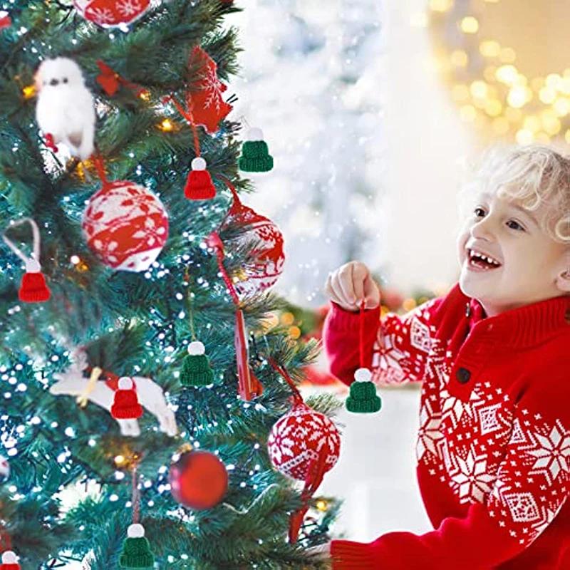 Christmas Mini Knitting Hats Doll Hat Scarf Material For Crafts DIY Ornament Cute Doll Clothes Accessory Sewing Craft Supplies