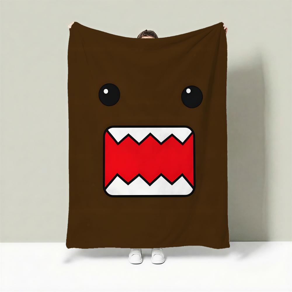 Character D-Domo-kun Throw Lightweight 240g Flannel Blanket Soft Skin-friendly for Summer Cooling 75X95CM