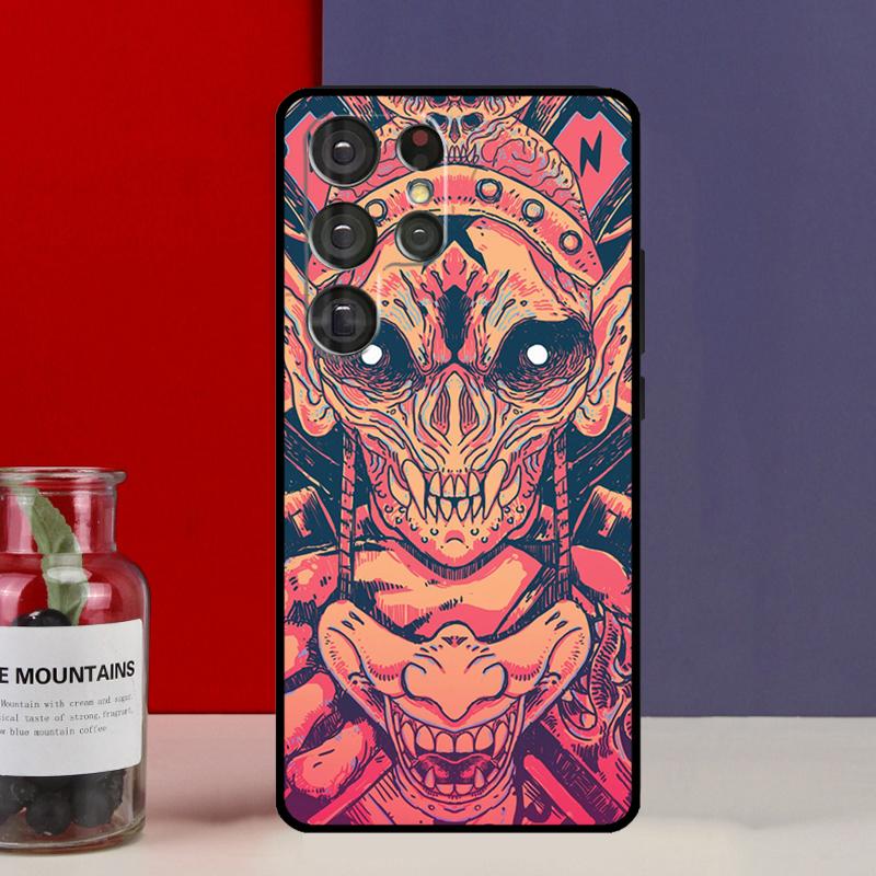 Samurai Mask Warrior Helmet Funda Case For Samsung Galaxy S25 Ultra S9 S10 S20 S21 S22 Plus S23 Ultra S24 FE Phone Cover