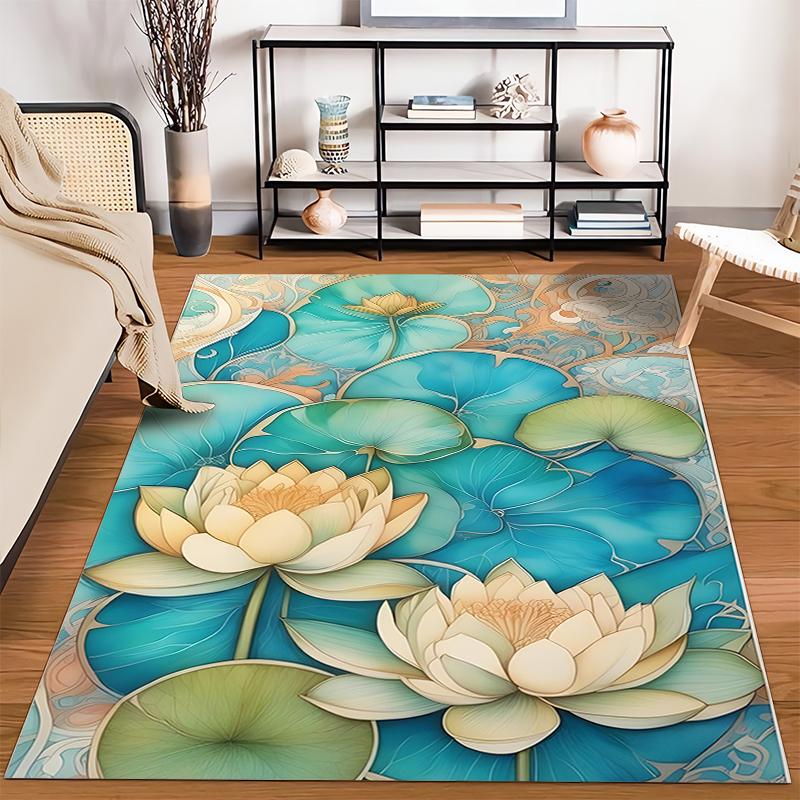 Abstract Lotus Art Design Rug Non-slip rug suitable for living room and bedroom sofas