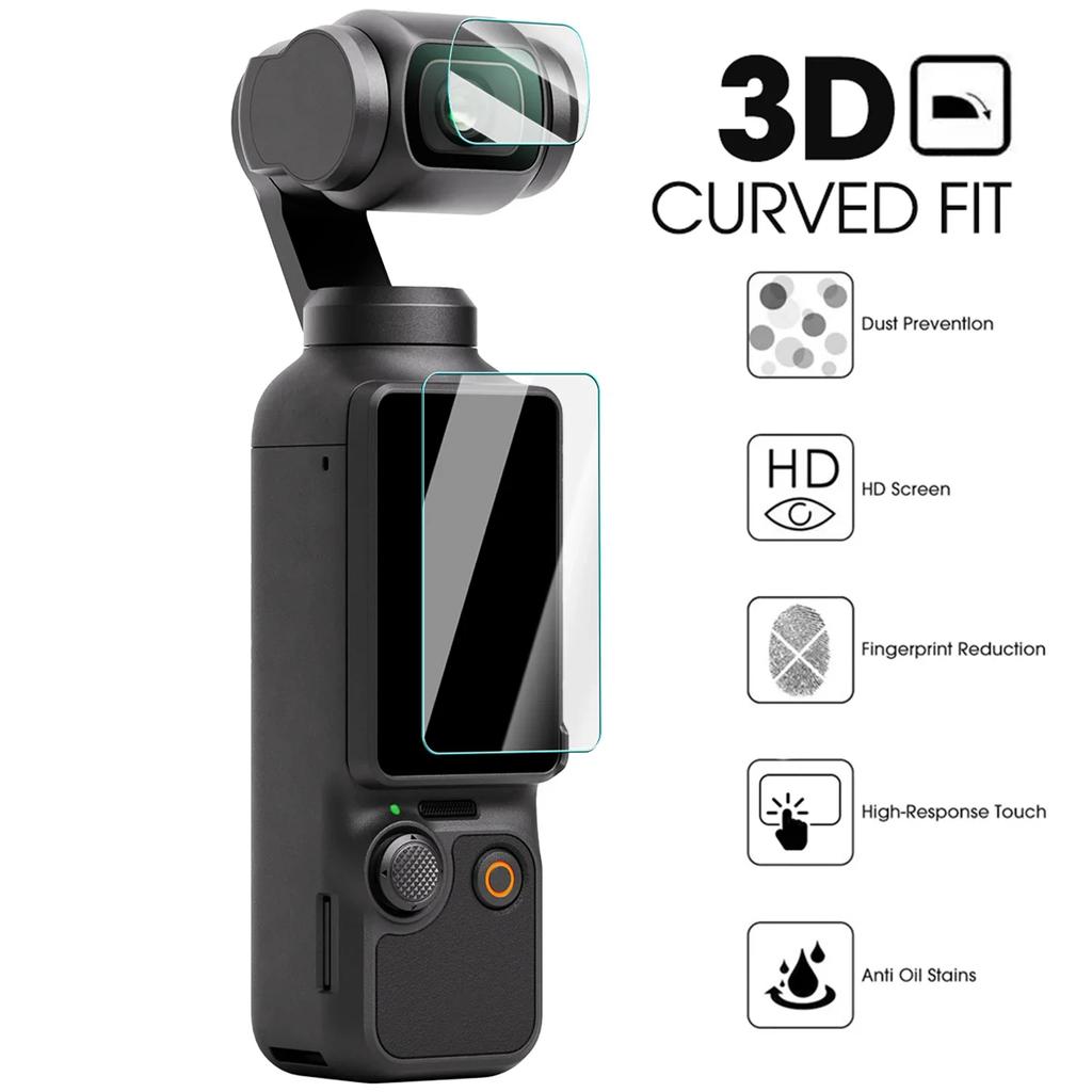 1/2/3Sets Tempered Glass For DJI OSMO Pocket 3 Lens Screen Protector Easy To Inatall AR Protective Cover Camera Film For Pocket2