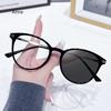 Retro Photochromic Anti-blue Light Glasses Fashionable Personalized Cat-eye Metal Women's Glasses  Gafas Hombre