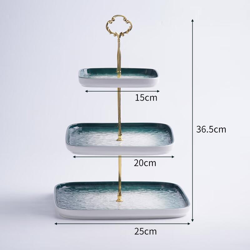 Nordic Ceramic 3-Tier Fruit & Dessert Plate Set