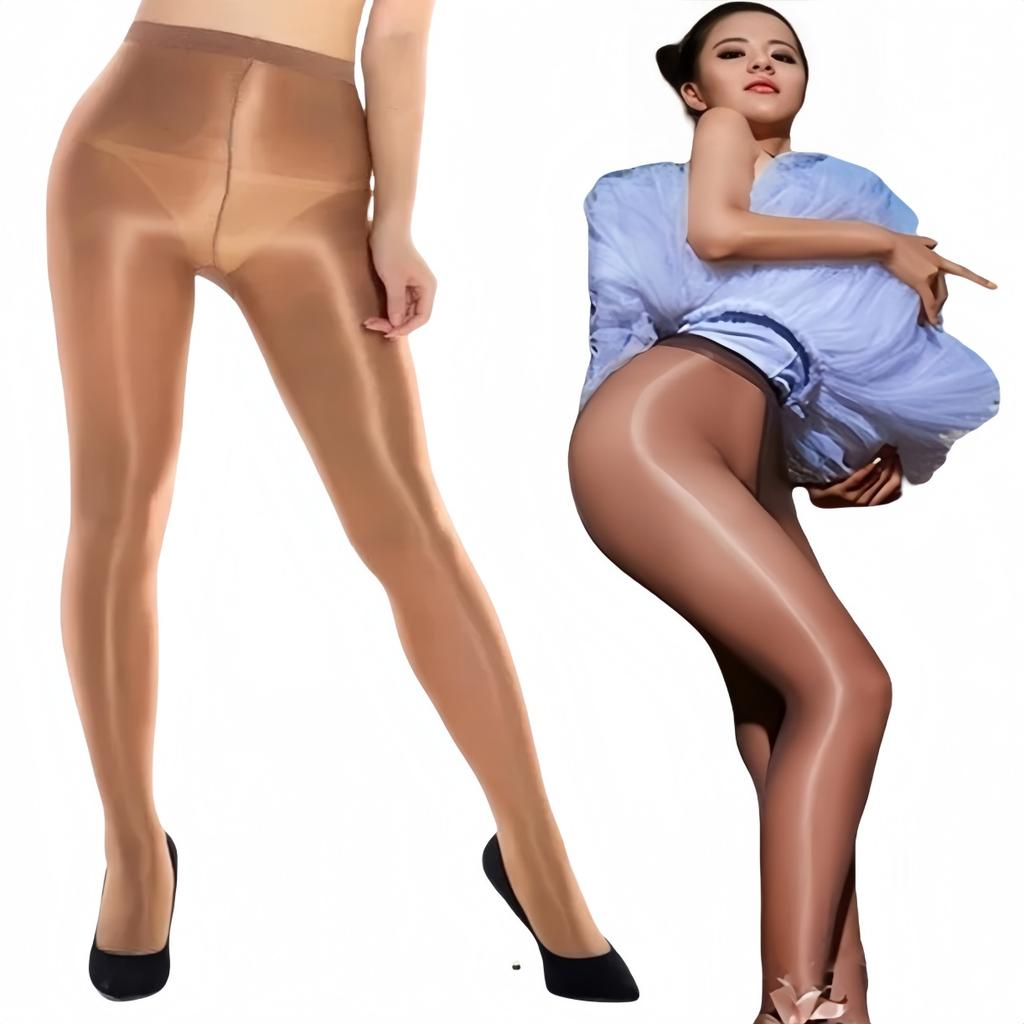 2025 new 70D Oil Glossy Shaping Leggings Tights Plus Size 5XL High Waist Tummy Control Shiny Yoga Pantyhose for Women