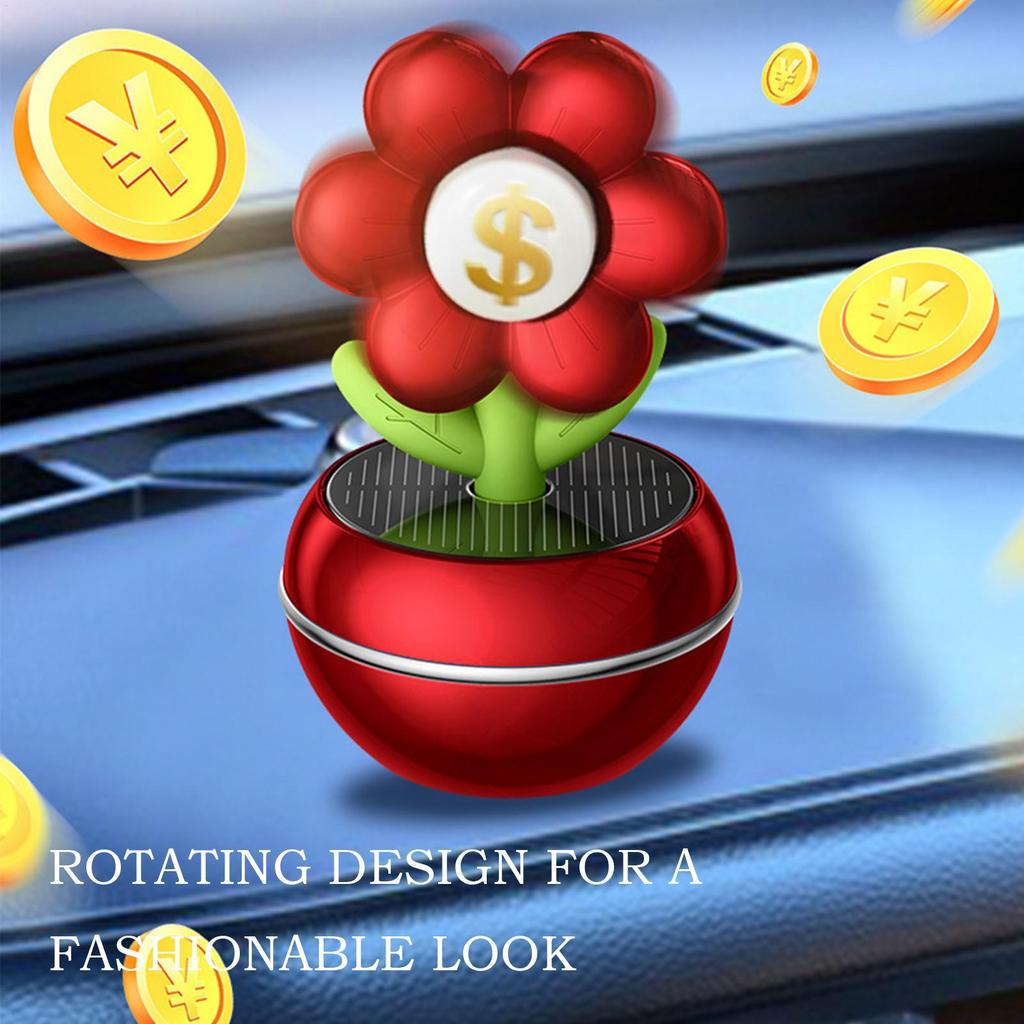 Solar Car Air Freshener Rotatable Fragrance For Dashboard Money Flower Long Lasting Air Freshener Decor For Car Interior Truck