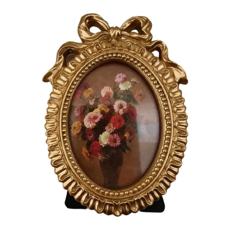 

Handcrafted Bowknot Design Picture Frame Antique Golden Photo Frame Perfect As Gift For Anniversary Or Housewarmings