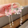 Antique Flower Horsetail Buckle Pearl Hanfu Headwear Temperament Flower Ponytail Holder  Girls