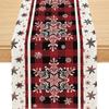 New Christmas Table Runner Snowman Elk Printed Linen Tablecloth Navidad Noel Gift Xmas New Year Tablecloth Home Party Decor