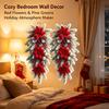 2Pcs 23.6inch Outdoor Artificial Christmas Poinsettia Vine With Artificial Pine Branches, Red Berries, And Pine Cones For Decoration. Suitable For