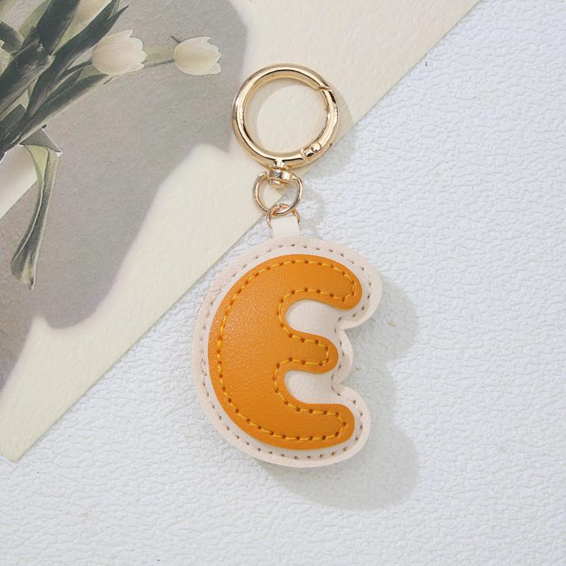 PU-Leder Bonbonfarbe A bis Z Initialen Schlüsselanhänger für Damen Einfach Mode Rucksack Telefonanhänger Autoschlüsselanhänger Schmuck Geschenke