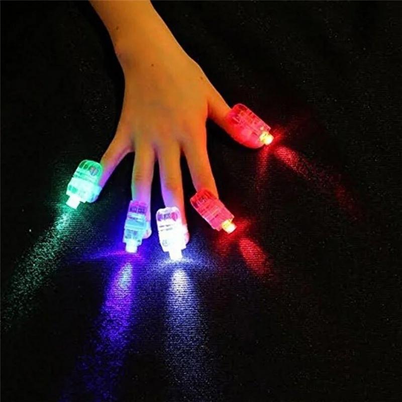 10PCS Fluorescent Ring Light Glowing Glitter Party Prop Glowing Ring Color Random